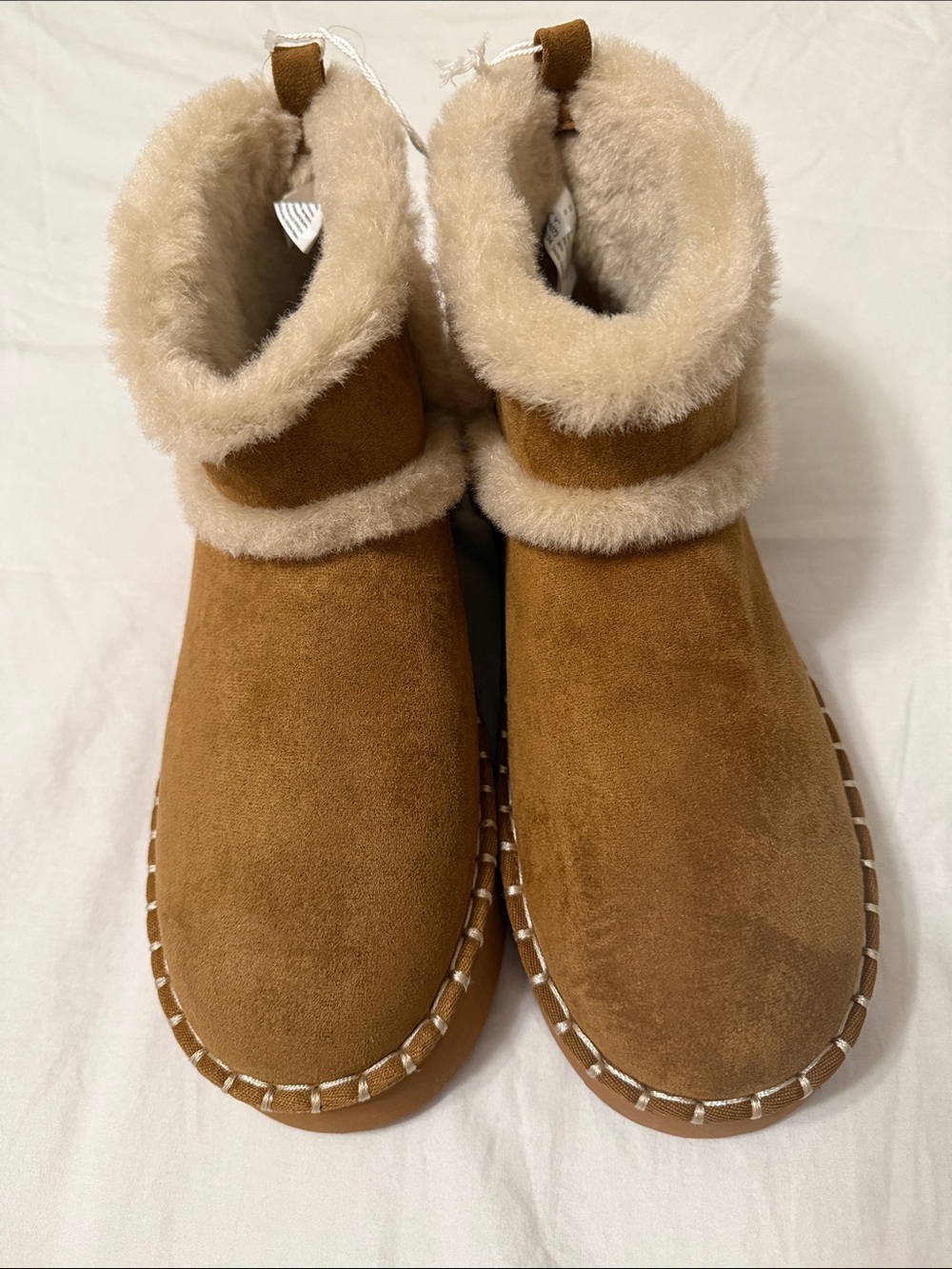 American Eagle Outfitters Chestnut Suede Shearling-Lined Slip-On Slippers